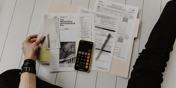 Financial statements on desk